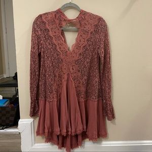 FREE PEOPLE lace long top/tunic